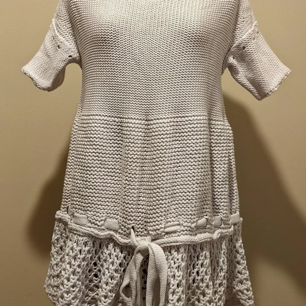 Stella McCartney Boho Knit Mini Dress tunic top – White – Size M/L Made in Italy - Picture 4 of 12